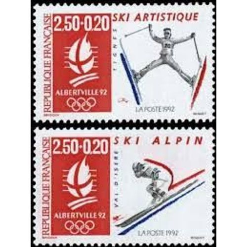 Jeux Olympiques D'Hiver "Albertville92" (5) Ski Artistique Et Alpin La Paire Année 1991 N° 2709 2710 Yvert Et Tellier Luxe