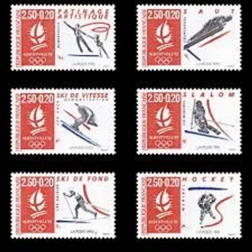 Jeux Olympiques D'Hiver "Albertville92" (7) Série Complète Année 1992 N° 2737 2738 2739 2740 2742 2742 Yvert Et Tellier Luxe