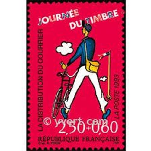 Journée Du Timbre : Les Métiers De La Poste : La Distribution Du Courrier Année 1993 N° 2792 Yvert Et Tellier Luxe