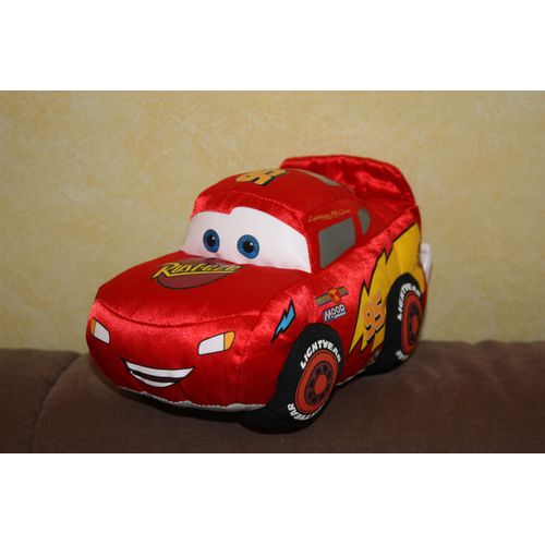 Doudou Peluche Cars Flash Mcqueen Tissu Satiné