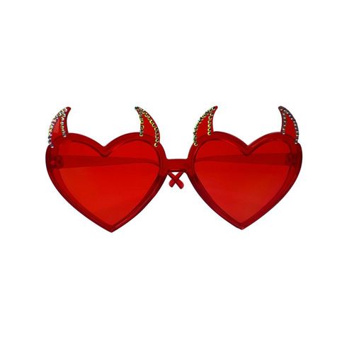 Lunettes Festives CUr Cornes Diable Strass Adulte