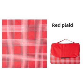 Tapis De Camping Épais Et Imperméable Pour L'extérieur,Tissu De Pique-Nique Pliable,Oxford 600d,Tapis De Sol,Équipement D'extérieur Portable - Type Red And White Plaid-150x 200