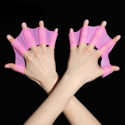 Palmes De Natation En Silicone Pour Hommes Femmes Et Enfants,Palmes Palmées,Gants Palmées,Équipement De Sport De Piscine,Entraînement Professionnel,Doigt Et Main - Type C162-Pink 2pc-M