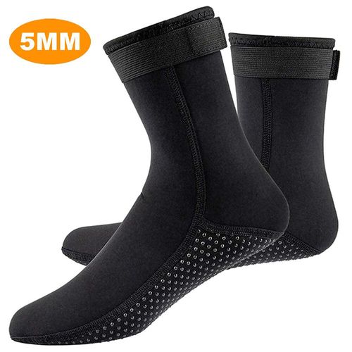 Chaussettes De Plongée En Néoprène,Chaussures De Combinaison Antidérapantes Pour Adultes,Bottes De Surf Chaudes Et Élastiques Pour La Natation Et La Plongée En Apnée - Type 5mm Socks-Xl
