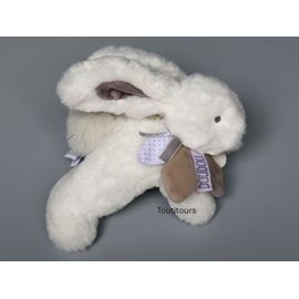 Doudou lapin blanc gris Bamboo Tutti Frutti Doudou et Compagnie