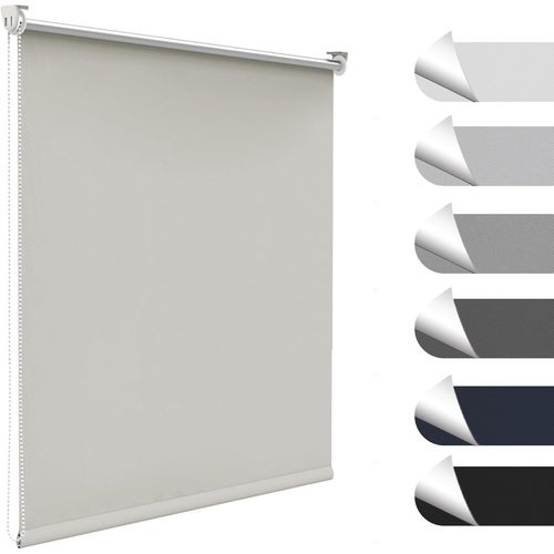 Store Enrouleur Occultant Thermique Sans Perçage, Rideau Opaque Isolant, Montage Simple Pour Fenêtre Ou Porte, 60l X 200l Cm, Largeur Du Tissu 56 Cm, Crème