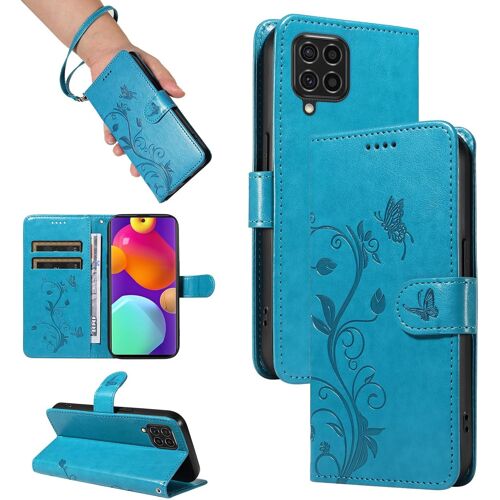 KAL-Coque Pour Samsung Galaxy M62 / F62 - Étui Coque Antichoc Portefeuille Avec Porte Cartes, Pu Cuir Magnétique Boîtier En Silicone Et Protection De Caméra, Bleu