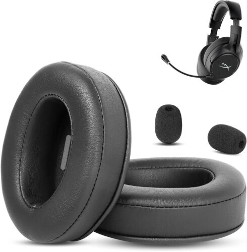 KAL-Coussinets De Remplacement Professionnels Compatibles Avec Les Casques Hyperx Cloud Flight S, Cloud Flight. Couvre-Oreillettes En Cuir Protéiné Doux Et Mousse À Mémoire De Forme.