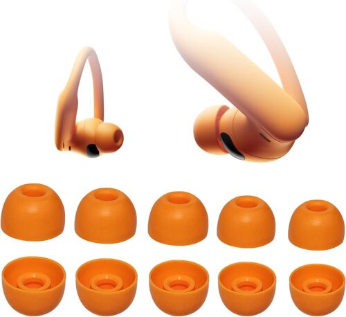 KAL-Lot De 5 Paires D`Embouts De Rechange En Silicone Pour Beats Powerbeats Pro 2 / Solo Buds/Fit Pro/Studio Buds/Studio Buds+, Compatibles Avec Le Boîtier De Charge (Xl/L/M/S/Xs, Orange)