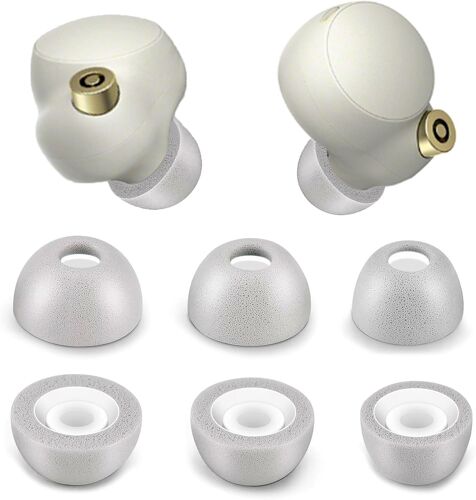 KAL-Embouts En Mousse À Mémoire De Forme Pour Wf-0Xm4, Embouts De Remplacement Antidérapants Pour Wf, Wi, Xba, Mdr Series -Gris M(3 Paires)