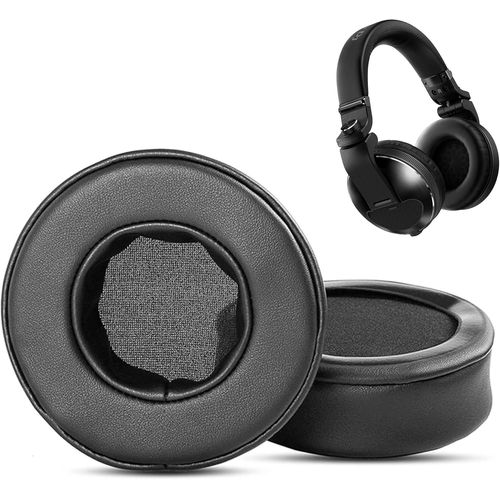 KAL-Oreillettes De Remplacement Prime Compatible Avec Les Casques Pioneer Hdj-X5 Hdj-X10 Hdj-X7 Dj Coussinets D'Oreilles (Cuir Synthétique/Mousse À Mémoire)