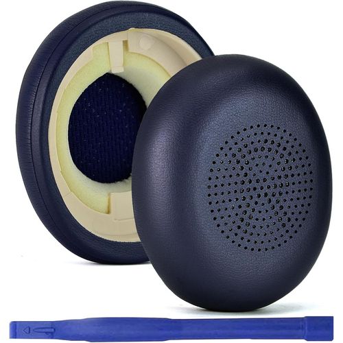 KAL-Coussinets De Rechange Pour Jabra -Compatibles Avec Les Casques Evolve2 65Ms/65Uc/40Ms/40Uc Et Elite 45H -En Cuir Protéiné À Mémoire De Forme -Bleu