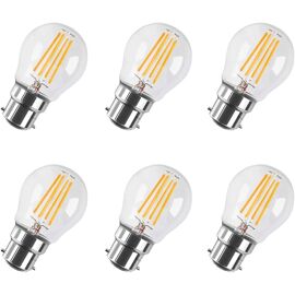 Kal-4w Ampoule Led Filament À Bayonnate G45 B22, 2700k Blanc Chaud, 400lm, Ampoule Vintage, Non-Dimmable, Lot De 6
