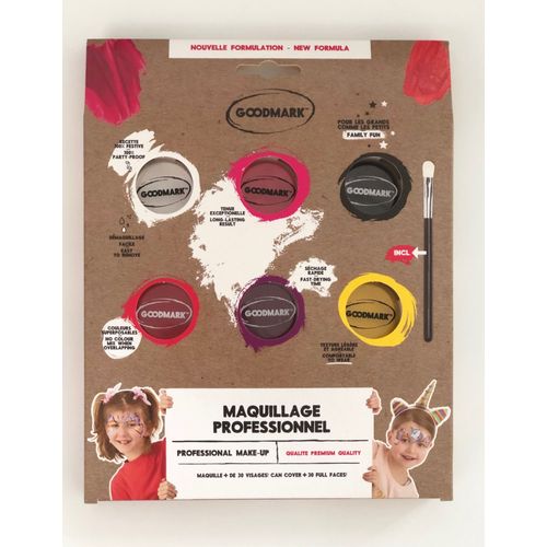 Palette Maquillage Professionnelle À L'eau Thème Fille 6 X 4 G
