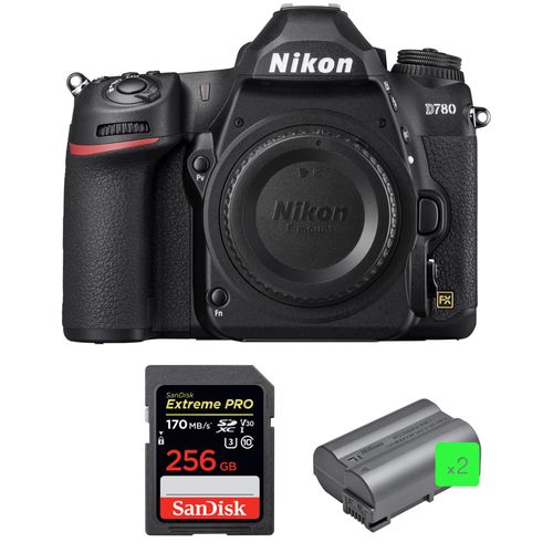 Nikon D780 Nu + SanDisk 256GB Extreme PRO UHS-I SDXC 170 MB/s + 2 Nikon EN-EL15b | Garantie 2 ans