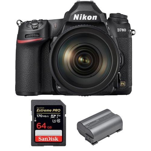 Nikon D780 + 24-120mm f/4G ED VR + SanDisk 64GB Extreme PRO UHS-I SDXC 170 MB/s + Sac | Garantie 2 ans