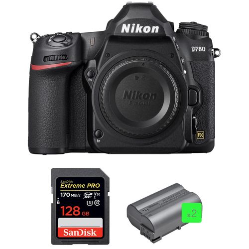 Nikon D780 Nu + SanDisk 128GB Extreme PRO UHS-I SDXC 170 MB/s + 2 Nikon EN-EL15b | Garantie 2 ans
