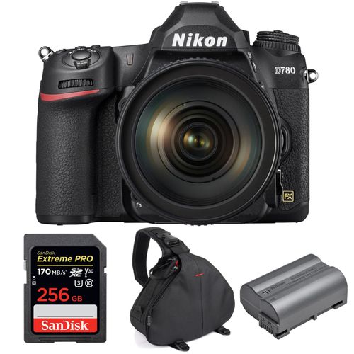 Nikon D780 + 24-120mm f/4G ED VR + SanDisk 256GB Extreme PRO UHS-I SDXC 170 MB/s + Nikon EN-EL15b + Sac | Garantie 2 ans