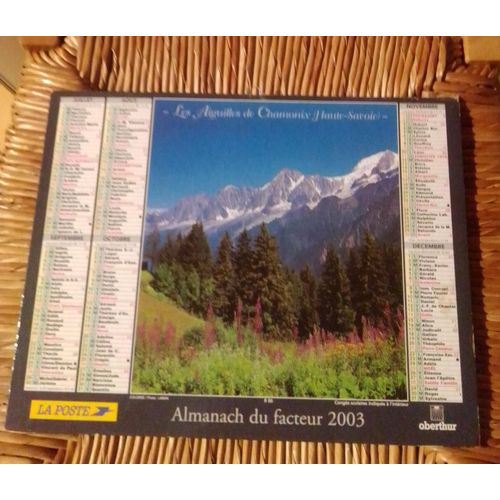 Almanach Du Facteur 2003 : Au Pays Du Mont Blanc - Les Aiguilles De Chamonix ( Plan Et Cartes Du Finistère.