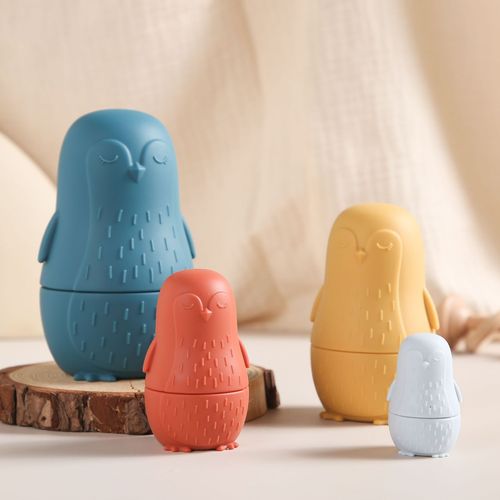Poupée Pingouin,Jouets Éducatifs,Poupées Gigognes,Poupées Gigognes De Construction,Jouets Pour Tout-Petits,Cadeau Pour Enfants(Bleu)