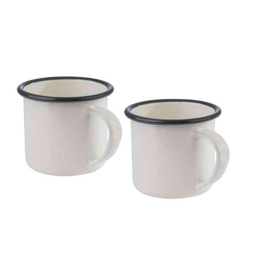 Aps Tasse À Anse Émaillée, 350 Ml, Kit De 2