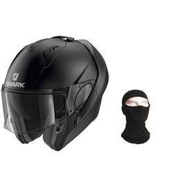 Shark Casque Moto Modulable Evo-Es + Cagoule - Noir Mat - S 55-56 Cm