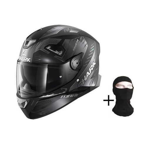 Shark Casque Moto Integral Skwal 2.2 Venger + Cagoule - Noir Et Gris Anthracite - L