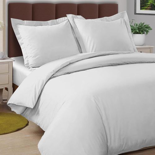 Coton Ensemble De Housses De Couette 140x200 Cm 1 Personne Blanc, 100% Coton Longue Durée En Percale Housse De Couette Avec Fermeture À Boutons Cachés (Blanc 2 Pièces)