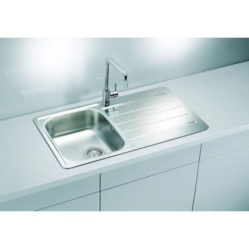 STRADOUR Evier a encastrer LINE. en INOX 18-10 SATIN. 1 bac. dim. 86 x 50 cm. vidage automatique