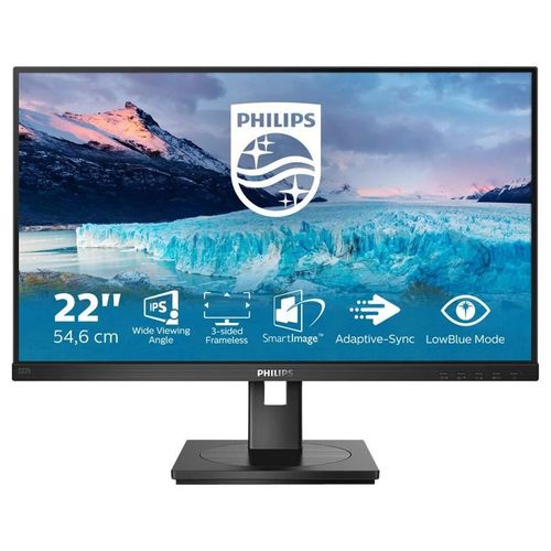 Philips S-line 222S1AE - Écran LED - 22" - 1920 x 1080 Full HD (1080p) @ 75 Hz - IPS - 250 cd/m² - 1000:1 - 4 ms - HDMI, DVI-D, VGA, DisplayPort - haut-parleurs - noir texturé
