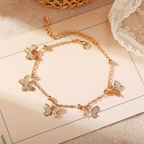 Bracelet De Cheville Fait À La Main, Pendentif Papillon Ajouré, Décoration De Pied De Plage, Nouveau Style