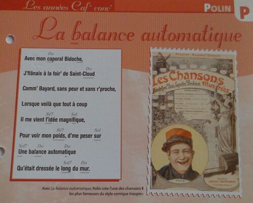 Fiche Chanson La Balance Automatique Polin