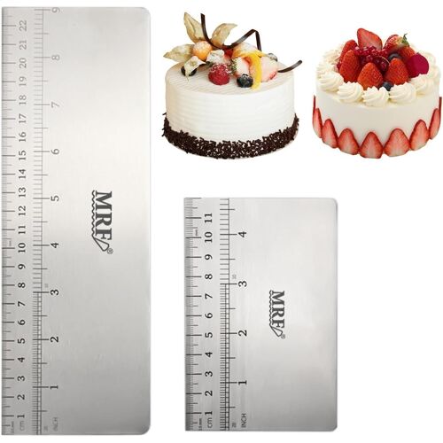 Kal-Lot De 2 Grattoirs À Gâteau En Métal Pour Crème Au Beurre, Grattoir À Gâteau D'anniversaire, Grattoir À Glaçage En Acier Inoxydable, Outils De Décoration Pour Fête De Mariage