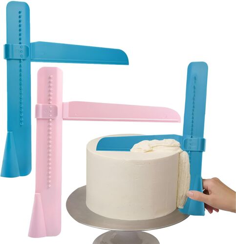 Kal-Lot De 2 Lisseurs Pour Fondant, Accessoires De Cuisson Pour Gâteaux, Lisseurs À Gâteau, Grattoir À Gâteau Pour Appliquer Le Glaçage Sur Le Gâteau, Outil De Modélisation Réglable, Pour Glaçage
