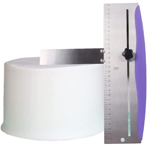 Kal-Raclette À Gâteau De 30 Cm, Violet, En Acier Inoxydable, Outil De Décoration Pour Glaçage Et Bords De Crème -Spatule De Cuisine Ajustable Pour Les Gâteaux Mousse, Au Fromage Et À La Crème