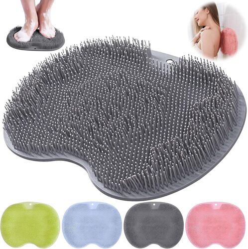 Kal-Masseurs Pour Le Dos, Massage Dos, Massage Pieds, Massage Pieds Avec Ventouse, Accessoires De Massage Manuel, Brosses Pour Le Corps Pour Le Dos Nettoie, Exfoliant, Masse Votre Dos (Gris)