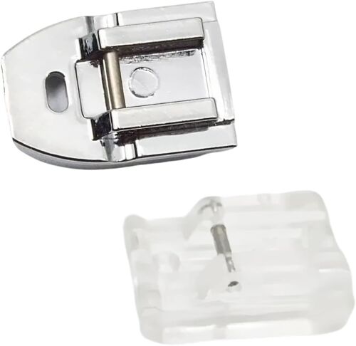 Kal-Lot De 2 Pieds De Biche Pour Fermeture Éclair Invisible -Accessoires En Acier Inoxydable Et Plastique Transparent, Système Snap-On Univ 