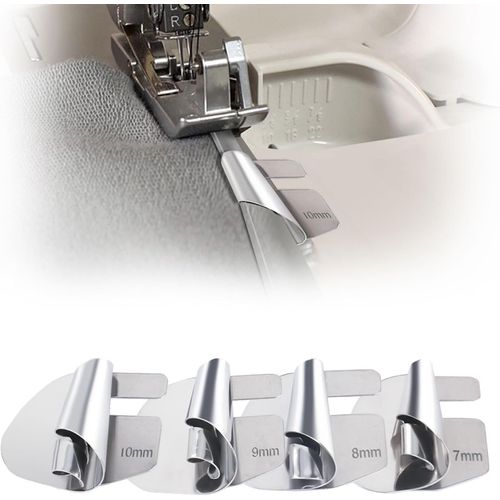 KAL-Pied Surjeteuse Pour Machine À Coudre 4 Pièces Pied De Biche Universel Pour Ourlet Roulotté Pied De Biche Pour Ourlet Roulotté Steadility Coudre Des Points Pour Usage Domestique Ou Professionnel