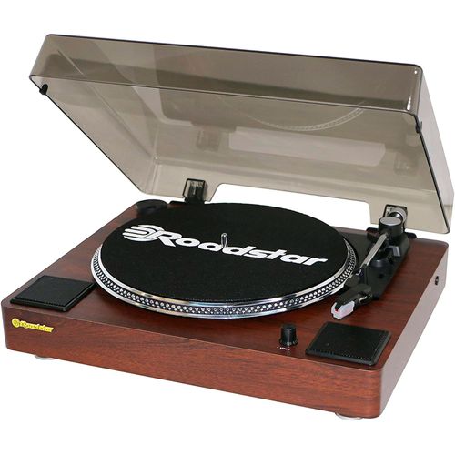 Platine Vinyle, 33/45/78rpm, Haut-Parleurs Intégrés, Sortie Audio RCA,AUX IN, , Bois, Roadstar, TT-260SPK