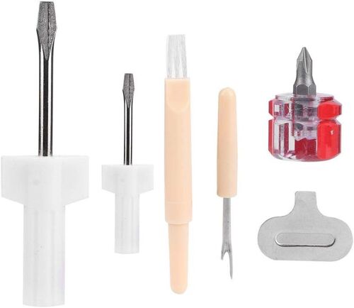 KAL-Kit De Réparation De Machine À Coudre, Tournevis À Fente De Retrait De Filetage Tournevis, Découseur Couture Et Brosse De Nettoyage