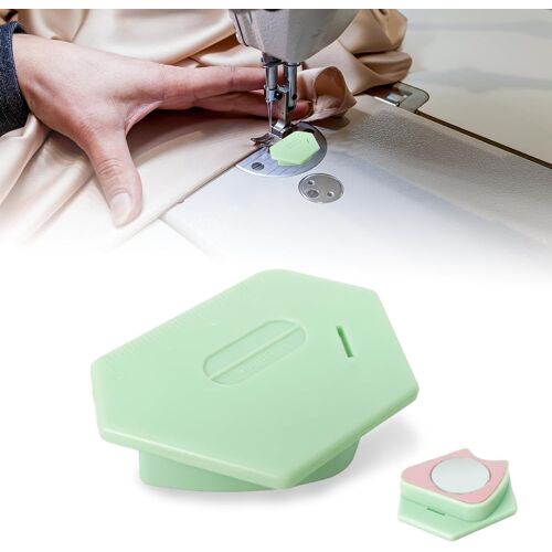 KAL-Guide De Couture Magnétique Universel Pour Ourlets Multifonctions, Machines À Coudre Magnétiques Avec Graduation, Guide De Couture Magnétique Polygonal Amovible Pour Débutants (Vert)