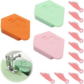 KAL-Pièces Guide De Couture Magnétique Pour Machine À Coudre, Aide-Ourlet Polygonal Multifonction Avec Échelle Graduée, Accessoire De Couture Et Ourlet Précis, Inclut 10 Enfile-Aiguilles