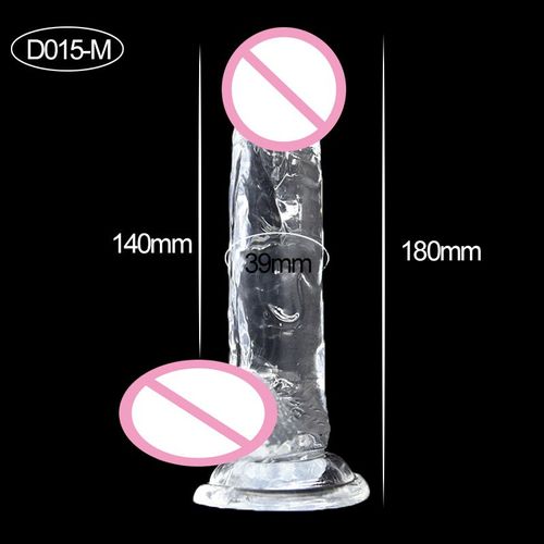 Réaliste Crystal Jelly Dildo Anal Masturbateurs Godes Féminins Pour Femmes Sextoys Pour Adultes Gode Ventouse Dick Erotic Sexshop - D015-M