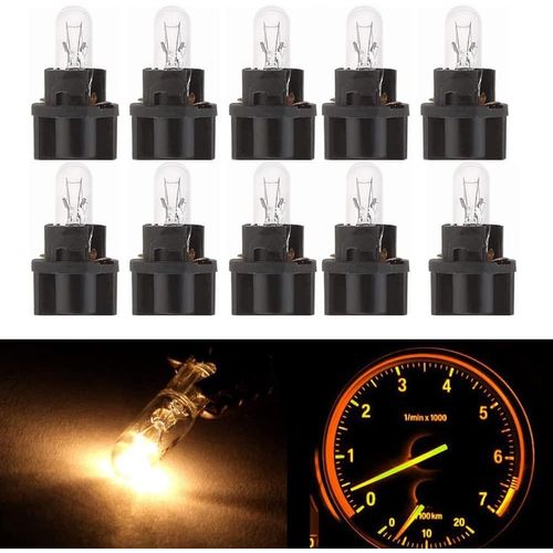 Kal-Pièces Lampe De Support De Lampe En Verre W2w T5 12v 2w Lampe De Signalisation Incandescente Lampe De Voiture Halogène Avec Support De Lampe Noir