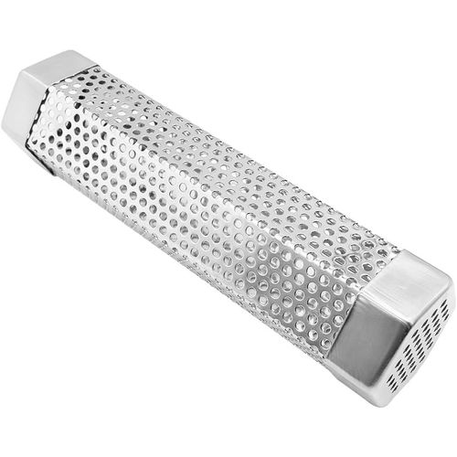ASFASFq-Tube de fumage à granulés de 20,3 cm en acier inoxydable pour barbecue - Pour copeaux de bois - Pour barbecue à gaz et au charbon de bois - Accessoire de cuisine pour l'extérieur