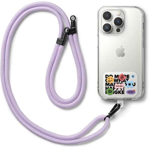KAL-Holder Link Strap Cordon Téléphone Portable Avec Étiquette En Tpu Cordon Accessoires Réglable En Corde De Polyester Compatible Avec Coque Téléphone -Lettering Patch Tag