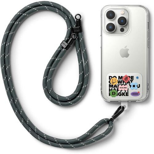 KAL-Holder Link Strap Cordon Téléphone Portable Avec Étiquette En Tpu Cordon Accessoires Réglable En Corde De Polyester Compatible Avec Coque Téléphone -Lettering Patch Tag