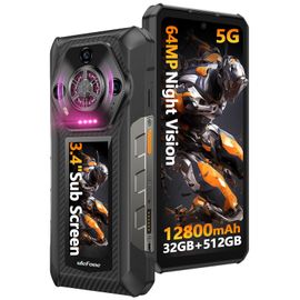 Ulefone Armor 30 Pro 5G Téléphone Portable Incassable, 3,4"" Écran Secondaire,32Go+512Go Noir