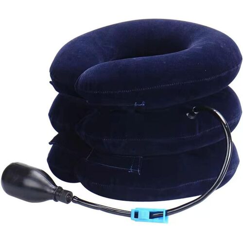 Collier Cervical Gonflable, Traction Cervicale, Coussin De Traction Cervicale, Traction Cervicale Avec Pompe Plus Grande, Soulagement Rapide Des Douleurs Cervicales - Avec Réglage 