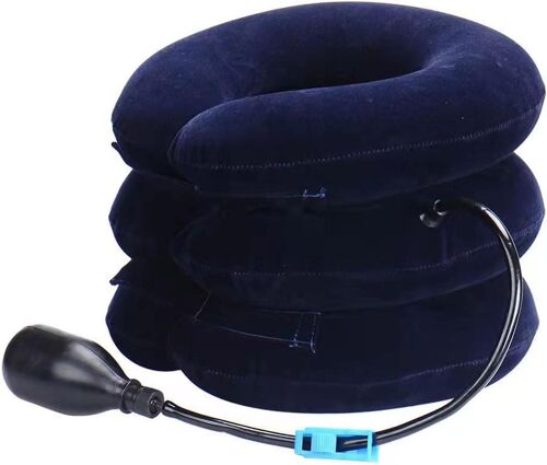 Collier Cervical Gonflable, Traction Cervicale, Coussin De Traction Cervicale, Traction Cervicale Avec Pompe Plus Grande, Soulagement Rapide Des Douleurs Cervicales - Avec Réglage 